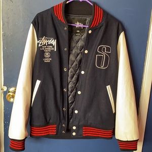 Stussy Leather Varsity Jacket